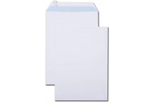 Boite de 250 pochettes blanches C4 229x324 90 g/m² bande de protection