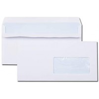 Boite de 500 enveloppes blanches DL 110x220 80 g/m² fenetre 45x100 autocollantes