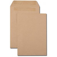 Boite de 500 pochettes kraft brun C5 162x229 90 g/m² autocollantes