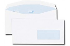 Boite de 1000 enveloppes patte trapeze blanches C6/C5 115x229 80 g/m² fenetre 45x100 gommees