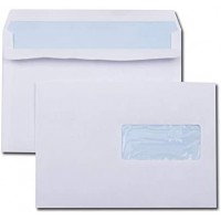 Boite de 500 enveloppes blanches C5 162x229 80 g/m² fenetre 45x100 autocollantes