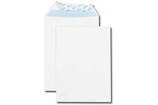 Paquet de 50 pochettes blanches C5 162x229 90 g/m² bande de protection