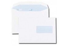 Boite de 500 enveloppes patte trapeze blanches C5 162x229 80 g/m² fenetre 45x100 gommees