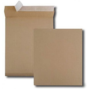 Boite de100 sacs a  soufflets kraft arme brun 340x465 130 g/m² bande de protection