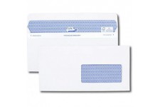 Boite de 100 enveloppes blanches DL+ 112x225 90 g/m² fenetre 45x100 Secure®