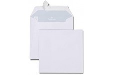 Boite de 500 enveloppes carrees blanches 165x165 120 g/m² bande de protection