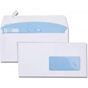 Boite de 500 enveloppes blanches DL 110x220 80 g/m² fenetre speciale numerique 45x100 bande de protection