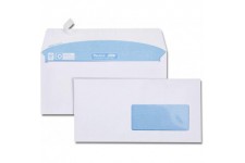 Boite de 500 enveloppes blanches DL 110x220 80 g/m² fenetre speciale numerique 45x100 bande de protection