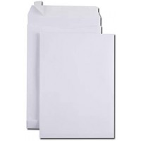 Boite de 100 sacs a  soufflets kraft arme blanc C4 229x324 130 g/m² bande de protection