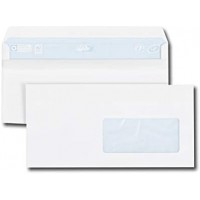 Boite de 500 enveloppes blanches DL 110x220 80 g/m² fenetre 45x100 autocollantes