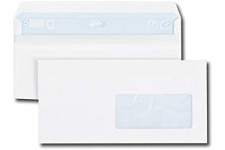 Boite de 500 enveloppes blanches DL 110x220 80 g/m² fenetre 45x100 autocollantes