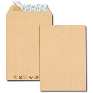 Paquet de 25 pochettes kraft brun 24 260x330 90 g/m² bande de protection