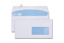 etui de 100 enveloppes blanches DL 110x220 80 g/m² fenetre speciale numerique 45x100 bande de protection