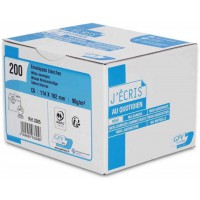 Boite de 200 enveloppes, DL, 110 x 220 mm, blanc, avec fenetre