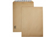 Boite de 500 pochettes kraft recycle C5 162x229mm 85g autoadhesive