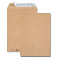 Boite de 250 pochettes kraft recycle C4 229x324mm 85g autoadhesive