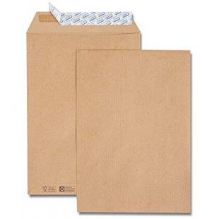 Boite de 250 pochettes kraft recycle C4 229x324mm 85g autoadhesive