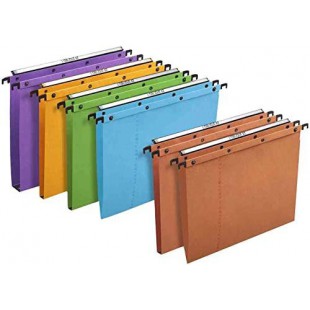 L'Oblique AZ Pack 10 dossiers suspendus AZO kraft Orange pour tiroir fond V