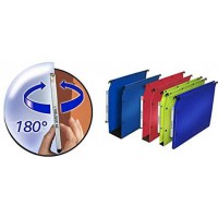 L'Oblique 13144 Lot de 10 Dossiers Suspendu Polypropylene Ultimate Armoire H275 mm Entraxe 330 mm Fond 15 Cerise