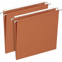 L'OBLIQUE 51040 Dossier suspendu economique 02 Kraft 220 g Tiroir Entraxe 330 mm H 250 mm Fond 30 Boite de 25 Orange