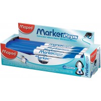 Lot de 12 : Maped - Feutres Effacables a Sec Marker'Peps - Feutres Ardoises et Tableaux Blancs - Marqueurs Non Permanents - Poi