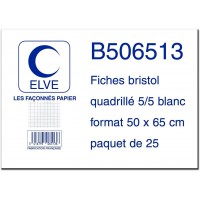 B506513 25 fiches bristol 190 g Blanc