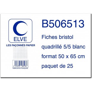 B506513 25 fiches bristol 190 g Blanc