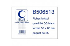 B506513 25 fiches bristol 190 g Blanc