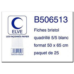 B5065 25 fiches bristol 190 g Blanc