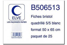 B5065 25 fiches bristol 190 g Blanc