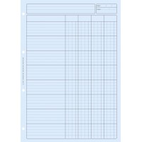 BLOC AUDIT 4 COL.+ EN-TETE 297X210 80 P. BLEU DOSSIER RECTO