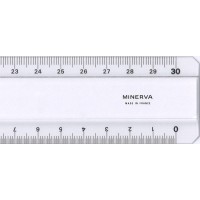 MINERVA Regle 30cm deux biseaux transparent