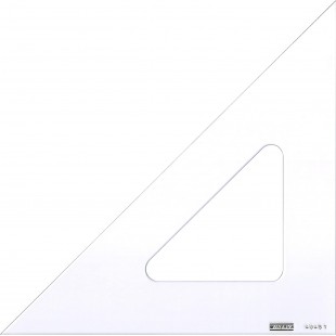 MINERVA Equerre 45° Bord Droit 50cm Transparent
