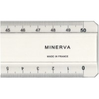 MINERVA Regle 50cm deux biseaux transparent