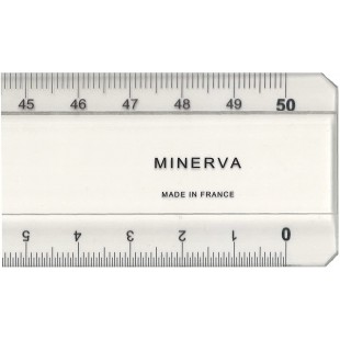 MINERVA Regle 50cm deux biseaux transparent