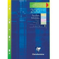 Lot de 5 Feuillets mobiles Metric A4, etui de 100 feuilles perforees 90 g/m², coloris assortis, quadrille 5x5