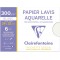 Lot de 5 : Clairefontaine 96340C - Pochette Dessin Scolaire - 6 Feuilles Papier Dessin Lavis Aquarelle - 24x32 cm 300g - Ideal p