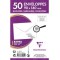 Sachet de 50 enveloppes Adheclair blanches, fond gris, gommee, 120 g/m², FT30 (visite)