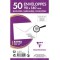 Sachet de 50 enveloppes Adheclair blanches, fond gris, gommee, 120 g/m², FT30 (visite)