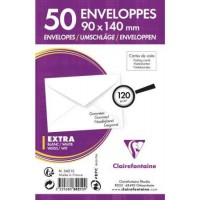 Sachet de 50 enveloppes Adheclair blanches, fond gris, gommee, 120 g/m², FT30 (visite)