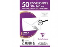 Sachet de 50 enveloppes Adheclair blanches, fond gris, gommee, 120 g/m², FT30 (visite)