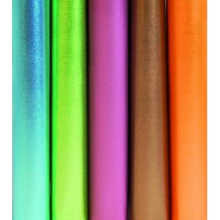 Lot de 30 : Rouleau de papier kraft couleur irise, 54 g/mÂ², 2m x 0,70m, coloris assortis 5 teintes