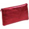 Clairefontaine 8714C - Trousse Scolaire Plate 22x11 cm en Veritable Cuir irise, Rouge