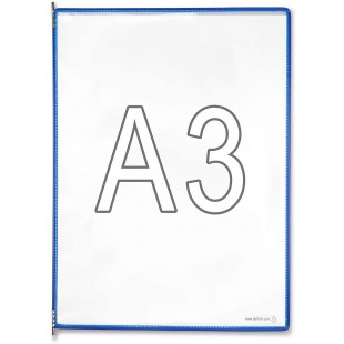 Lot de 10 : Tarifold tableaux transparents pour documents format A3 Bleu