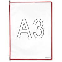 Lot de 10 : Tarifold tableaux transparents pour documents format A3 Rouge