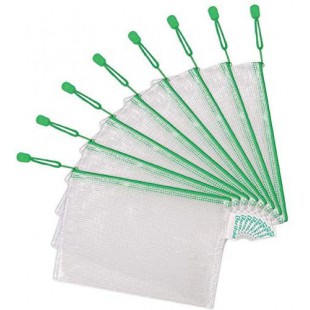 tarifold 509025 Pochette zippee en PVC Vert Format A5