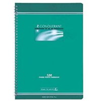 CONQUeRANT SEPT Cahiers reliure integrale 17 x 22 cm 5x5 70g 100 pages