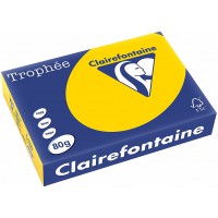 Clairefontaine Trophee Ramette de 500 feuilles papier couleur 80 g A4 Bouton d'or