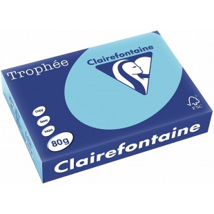 Clairefontaine Trophee Ramette de 500 feuilles papier couleur 80 g A4 Bleu alize