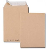 Boite de 500 pochettes kraft brun B5 176x250 90 g/m² bande de protection